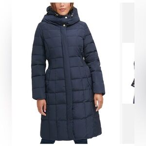 Cole Haan Women's Dark Blue Puffer Coat